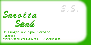 sarolta spak business card